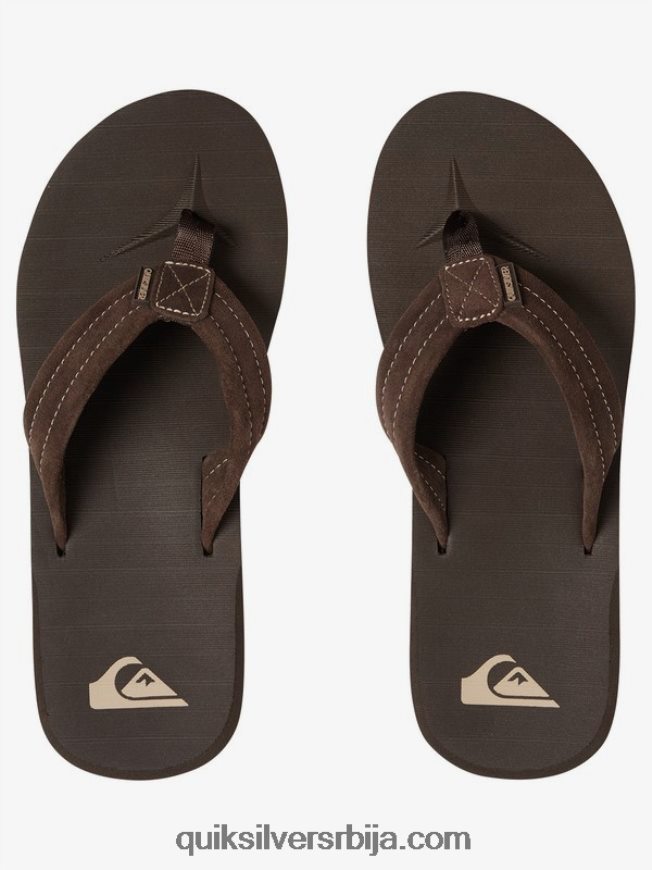 мушкарци Quiksilver царвер суеде кожне сандале демитассе - чврст Z824VN1631