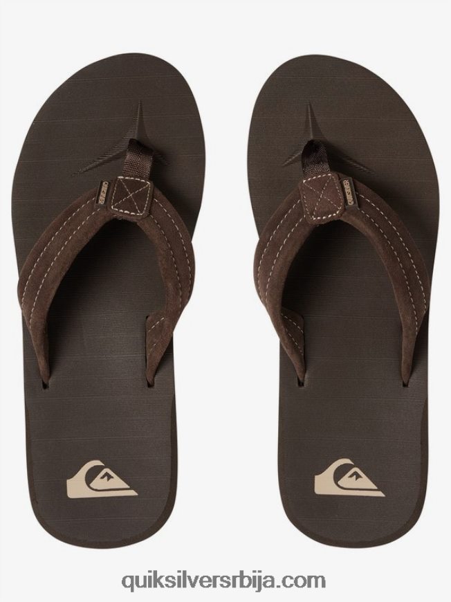 мушкарци Quiksilver царвер суеде кожне сандале демитассе - чврст Z824VN1631