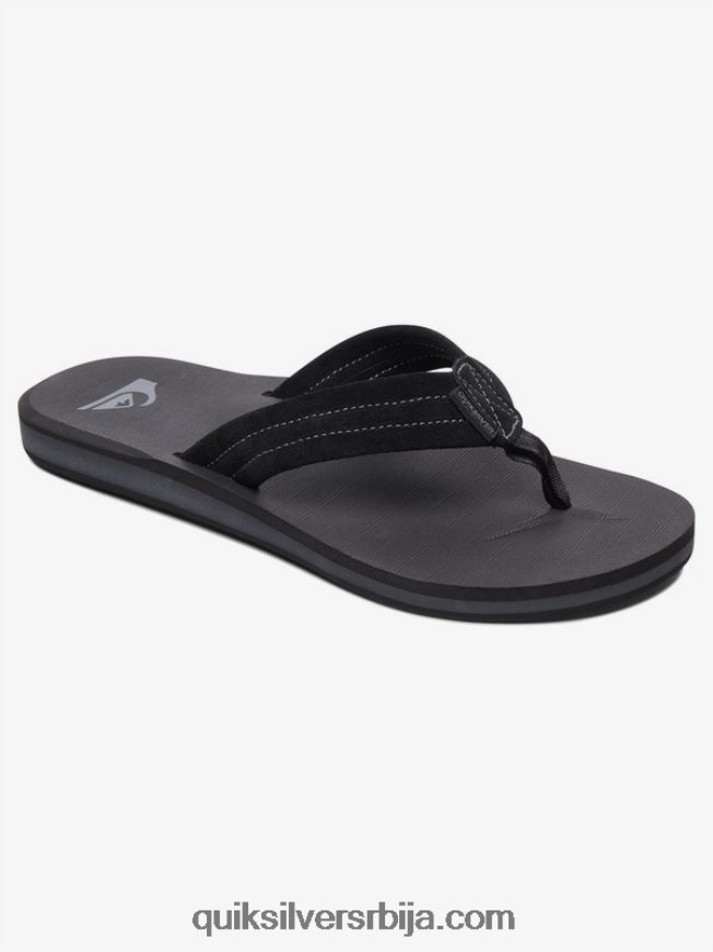 мушкарци Quiksilver царвер суеде кожне сандале чврста црна Z824VN1632
