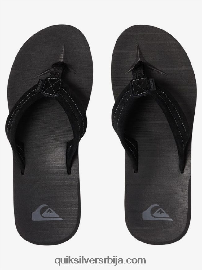 мушкарци Quiksilver царвер суеде кожне сандале чврста црна Z824VN1632