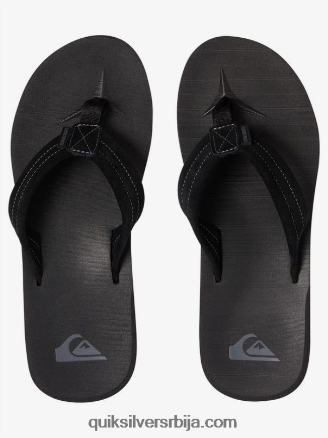 мушкарци Quiksilver царвер суеде кожне сандале чврста црна Z824VN1632