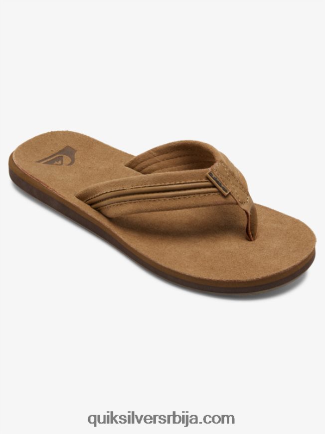 мушкарци Quiksilver резбарске кожне сандале тан - чврст Z824VN1774