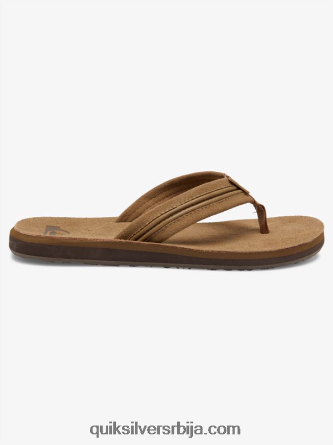 мушкарци Quiksilver резбарске кожне сандале тан - чврст Z824VN1774