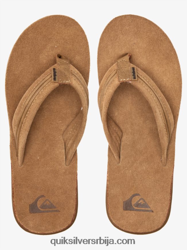 мушкарци Quiksilver резбарске кожне сандале тан - чврст Z824VN1774