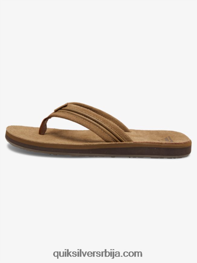 мушкарци Quiksilver резбарске кожне сандале тан - чврст Z824VN1774