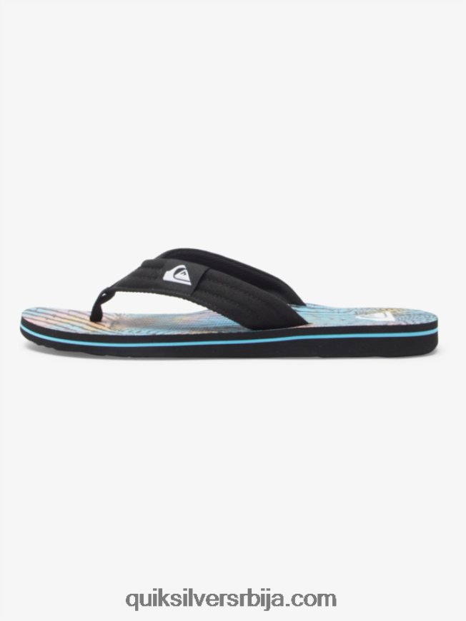 мушкарци Quiksilver молокаи опуштене сандале црна/ружичаста/плава Z824VN495