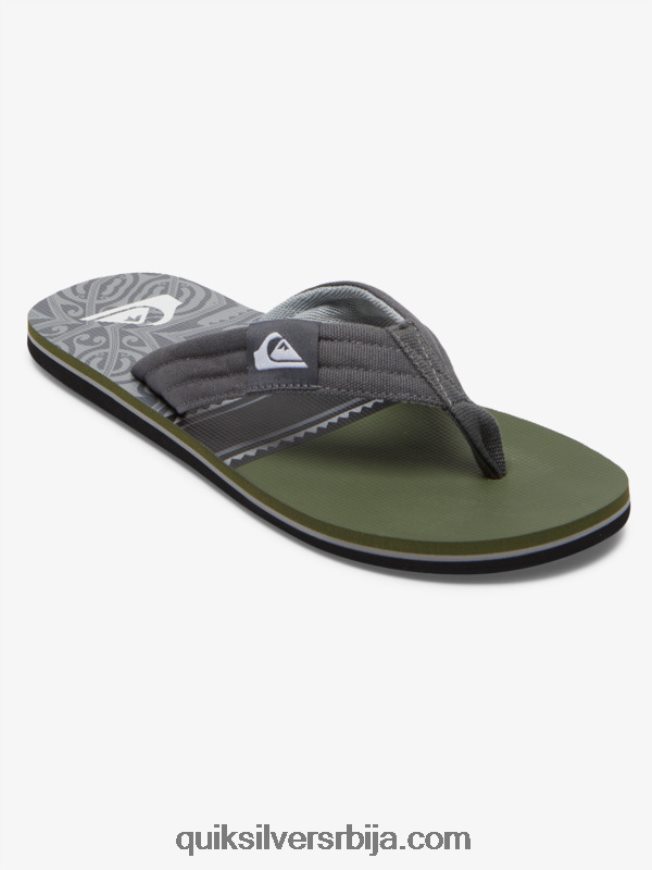 мушкарци Quiksilver молокаи опуштене сандале црна/зелена/сива Z824VN499