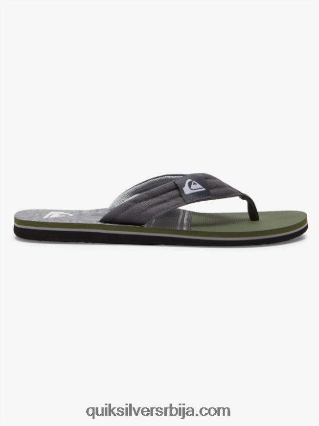 мушкарци Quiksilver молокаи опуштене сандале црна/зелена/сива Z824VN499