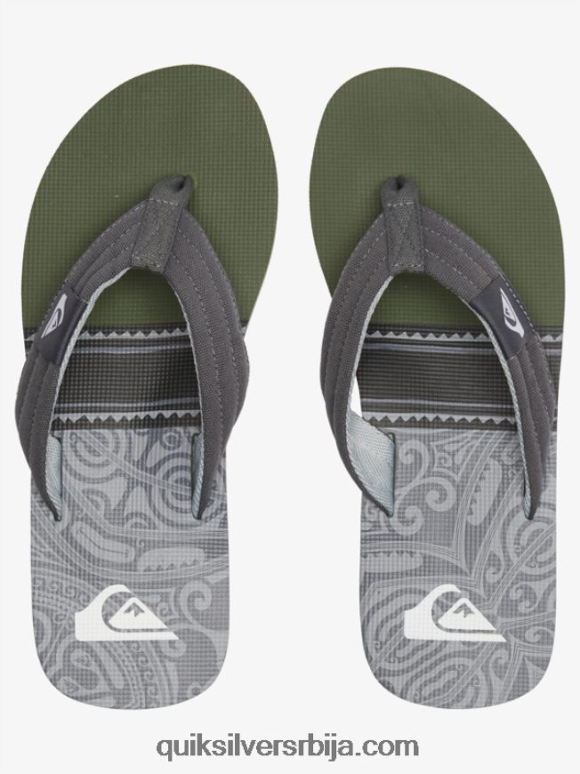 мушкарци Quiksilver молокаи опуштене сандале црна/зелена/сива Z824VN499
