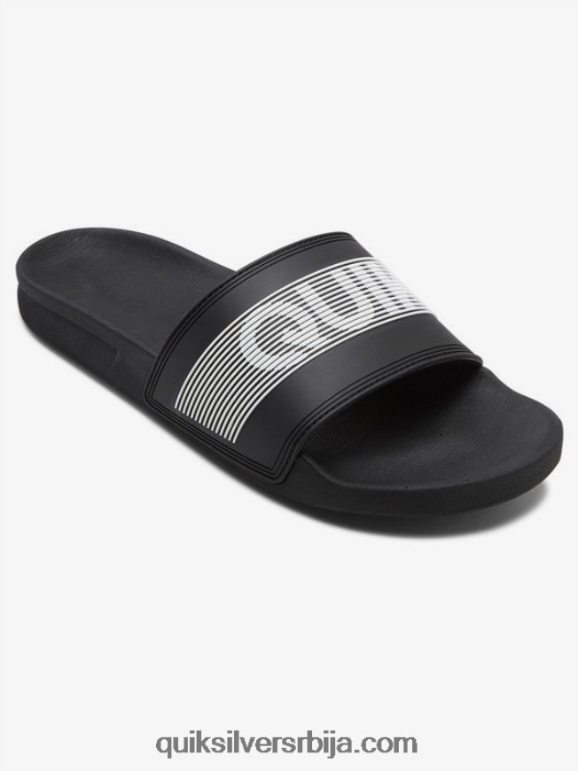 мушкарци Quiksilver риви вордмарк слиде сандале црно бели Z824VN689