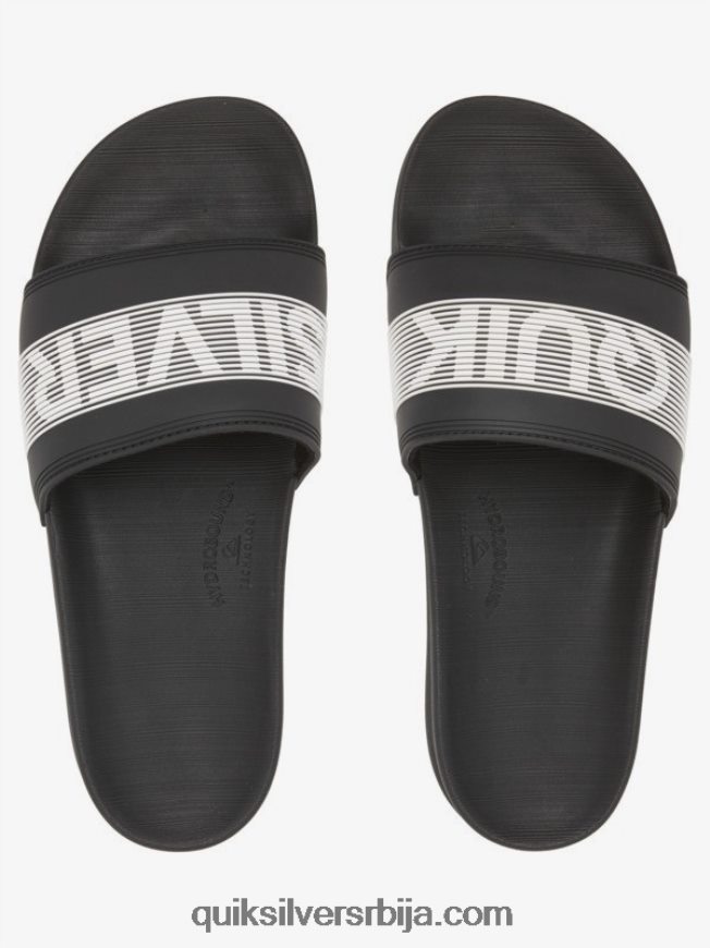 мушкарци Quiksilver риви вордмарк слиде сандале црно бели Z824VN689