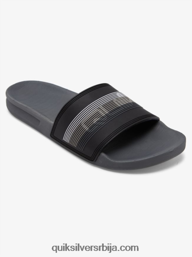 мушкарци Quiksilver риви вордмарк слиде сандале црно/сиво Z824VN690