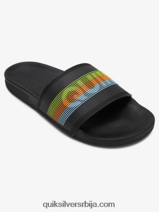 мушкарци Quiksilver риви вордмарк слиде сандале црна/наранџаста/плава Z824VN693