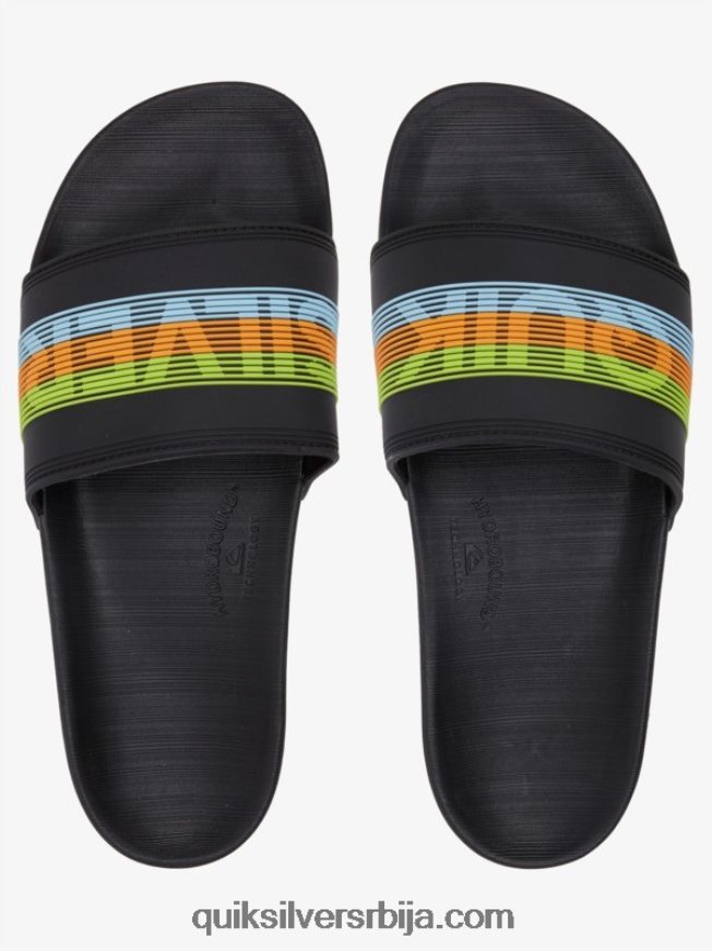 мушкарци Quiksilver риви вордмарк слиде сандале црна/наранџаста/плава Z824VN693