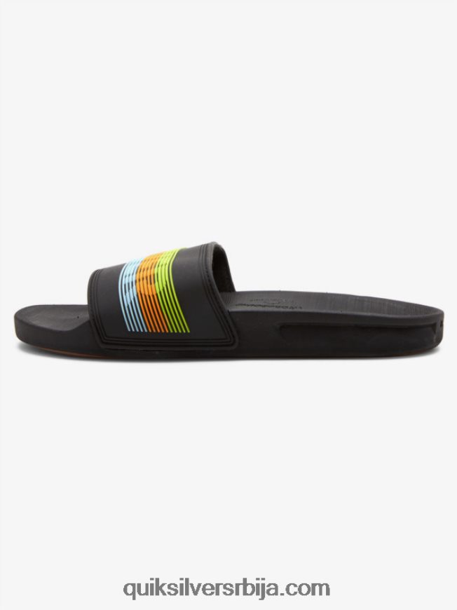 мушкарци Quiksilver риви вордмарк слиде сандале црна/наранџаста/плава Z824VN693